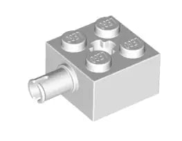 LEGO Sondersteine 6232 Stein 2x2 mit Pin und Achsloch, weiß
