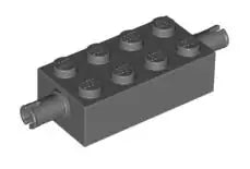 LEGO Sondersteine 6249 Stein 2x4 mit 2 Pins, dunkelgrau