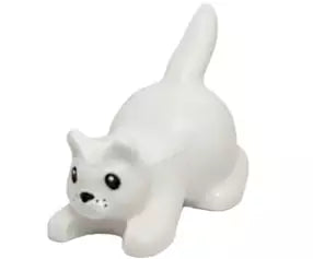 LEGO Tiere 6251pb04 Kätzchen duckend, weiß
