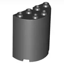 LEGO Wandelemente 6259 Halb-Zylinder 2x4x4, schwarz