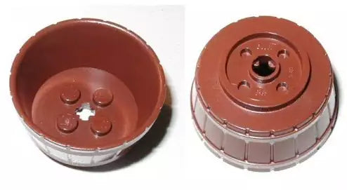 LEGO Behälter 64951 Faßhälfte mit Achsloch, rotbraun