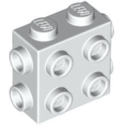 LEGO Sondersteine 67329 Stein 1x2x1 2/3 mit 4 Noppen an einer Seite und 2 Noppen an den Enden, weiß