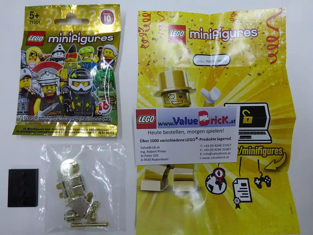 LEGO Minifiguren Serie 10 71001-17 Mister Gold Seriennummer 0901