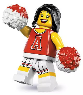 LEGO Minifiguren Serie 8 8833-12 Rote Cheerleaderin