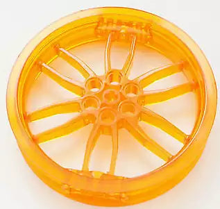 LEGO Räder und Reifen 88517 Motoradfelge 75 x 17mm (Achsloch), transparent-neonorange