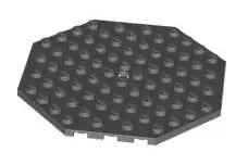 LEGO Sonderplatten 89523 Platte oktagonal 10x10 mit Loch, dunkelgrau