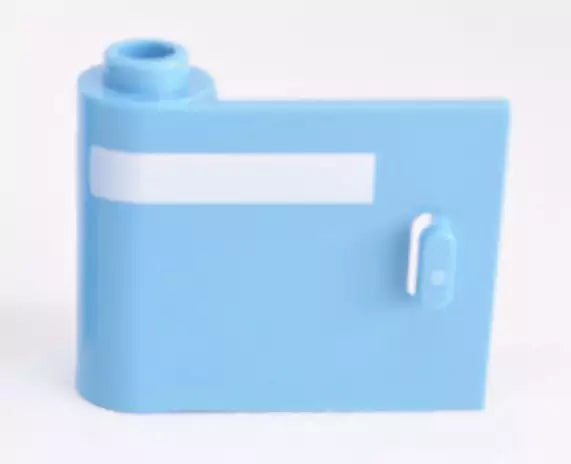 LEGO Türen und Fenster 92262pb004 Tür 1x3x2 Links, mittelblau mit weißem Streifen