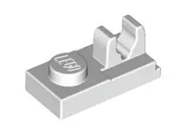 LEGO Sonderplatten 92280 Platte 1x2 oben mit Clip, weiß