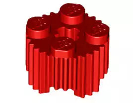 LEGO Steine 92947 Säulenstein 2x2 mit Achsloch, geriffelt, rot