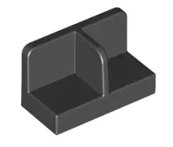 LEGO Wandelemente 93095 Paneel 1x2x1 mit Mittelsteg, schwarz