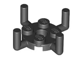 LEGO Sonderplatten 98284 Platte rund 2x2 mit Pinloch und 4 vertikalen Armen, schwarz
