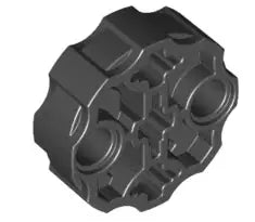 LEGO Technic 98585 Verbinder rund (3 Achse, 2 Pins), schwarz
