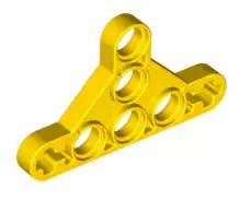 LEGO Technic 99773 Liftarm Dreieck dünn, Type 2, 3x5 (5 Pinloch, 2 Achsloch), gelb