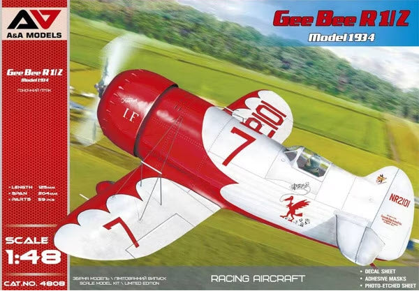 A&A Models 4808 Gee Bee R1/R2 Model 1934, 1:48