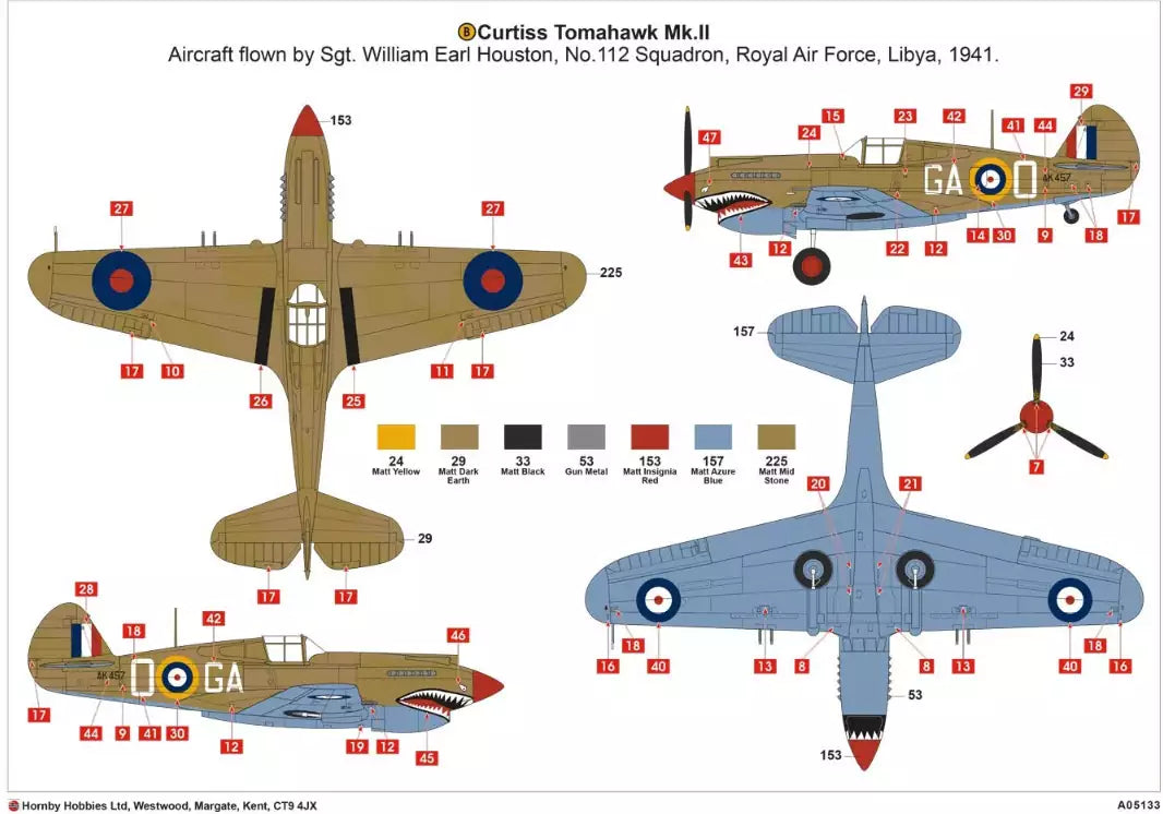 Airfix A05133 Curtiss Tomahawk MK.II, 1:48