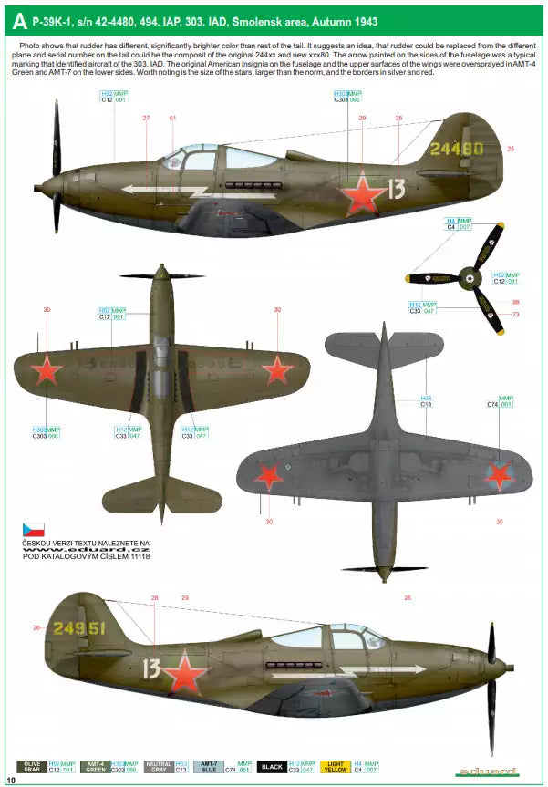 Eduard 11118 Bella / P-39 Airacobra in Red Army service, Dual Combo - Limited Edition, 1:48
