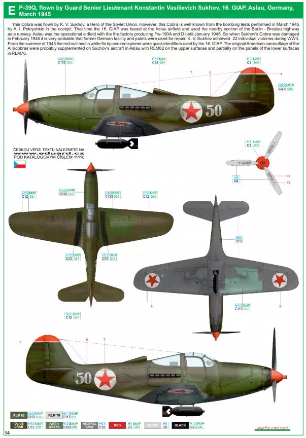 Eduard 11118 Bella / P-39 Airacobra in Red Army service, Dual Combo - Limited Edition, 1:48