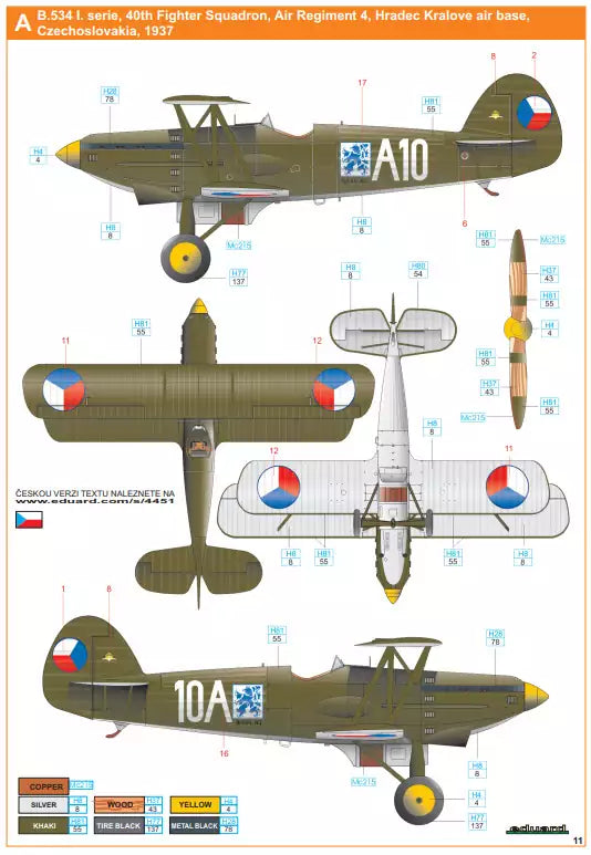 Eduard 4451 Avia B.534 early series -Quattro Combo- Super 44, 1:144
