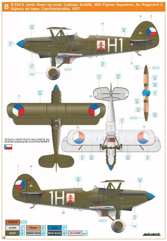 Eduard 4451 Avia B.534 early series -Quattro Combo- Super 44, 1:144