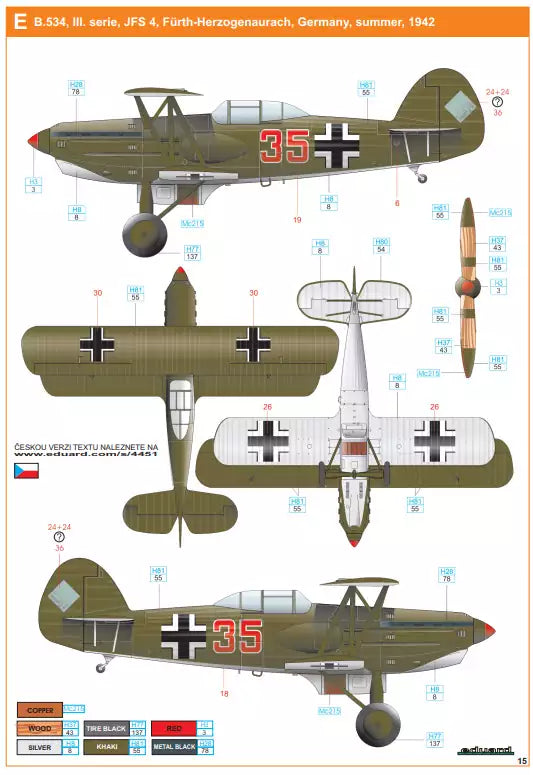 Eduard 4451 Avia B.534 early series -Quattro Combo- Super 44, 1:144