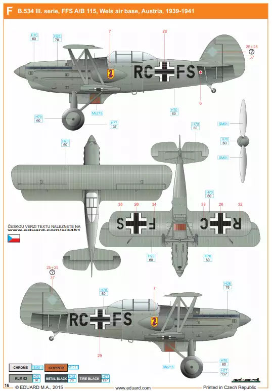 Eduard 4451 Avia B.534 early series -Quattro Combo- Super 44, 1:144