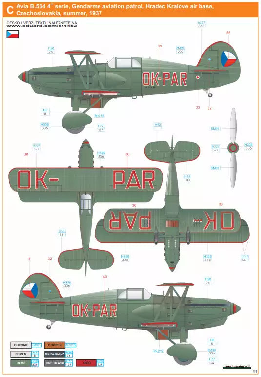 Eduard 4452 Avia B.534 late series -Quattro Combo- Super 44, 1:144