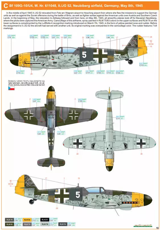 Eduard 82161 Messerschmitt Bf 109G-10 WNF/Diana, ProfiPACK edition, 1:48