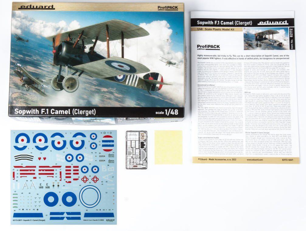 Inhalt: Eduard 82172 Sopwith F.1 Camel (Clerget) - ProfiPACK edition, 1:48