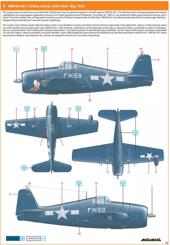 Eduard 8226 Grumman F6F-5N Nightfighter, ProfiPACK edition, 1:48