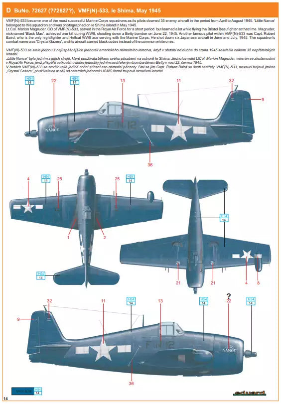 Eduard 8226 Grumman F6F-5N Nightfighter, ProfiPACK edition, 1:48
