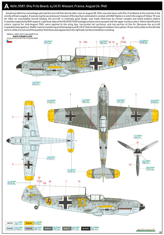 Eduard 8263 Messerschmitt Bf 109E-4, ProfiPACK edition, 1:48