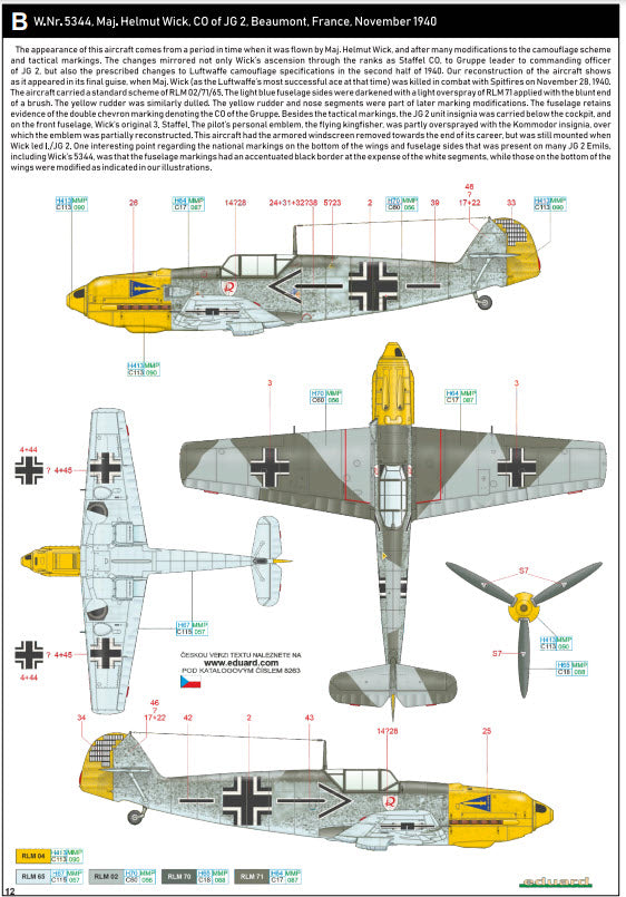 Eduard 8263 Messerschmitt Bf 109E-4, ProfiPACK edition, 1:48