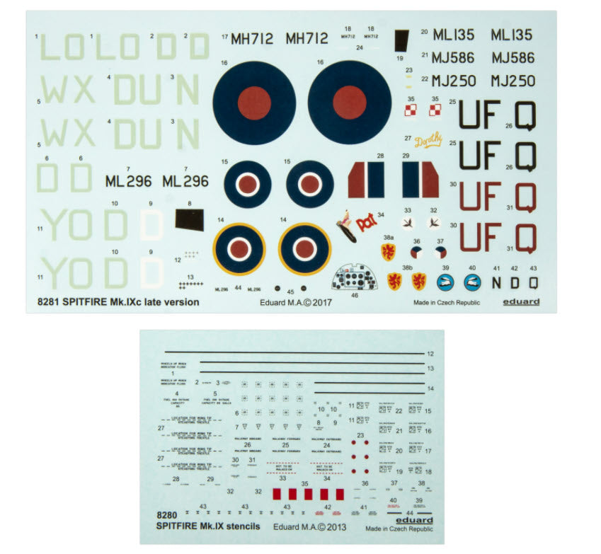 Eduard 8281 Supermarine Spitfire Mk.IXc late version, ProfiPACK edition, 1:48