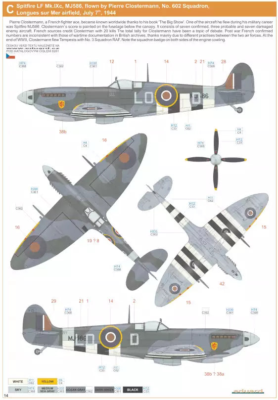 Eduard 8281 Supermarine Spitfire Mk.IXc late version, ProfiPACK edition, 1:48