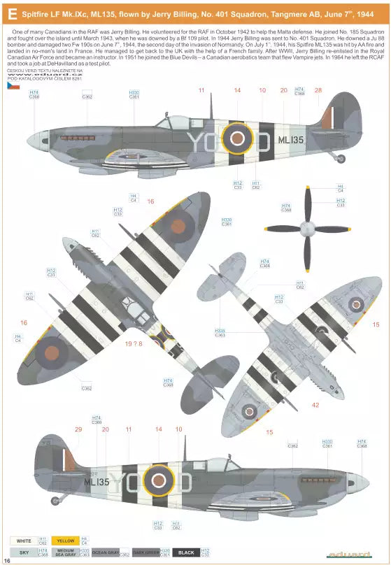 Eduard 8281 Supermarine Spitfire Mk.IXc late version, ProfiPACK edition, 1:48