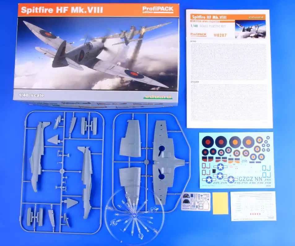 Inhalt: Eduard 8287 Spitfire HF Mk.VIII, ProfiPACK-Edition, 1:48