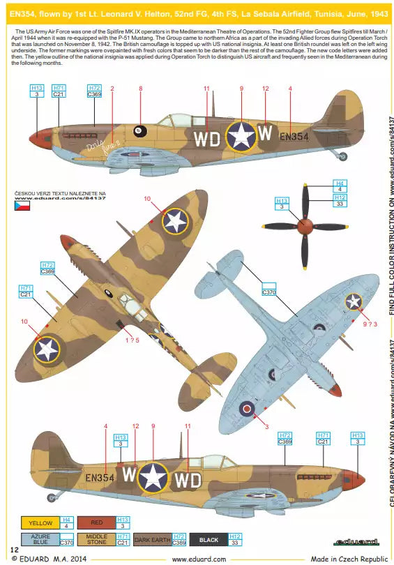 Eduard 84137 Supermarine Spitfire Mk.IXc early version, Weekend edition, 1:48