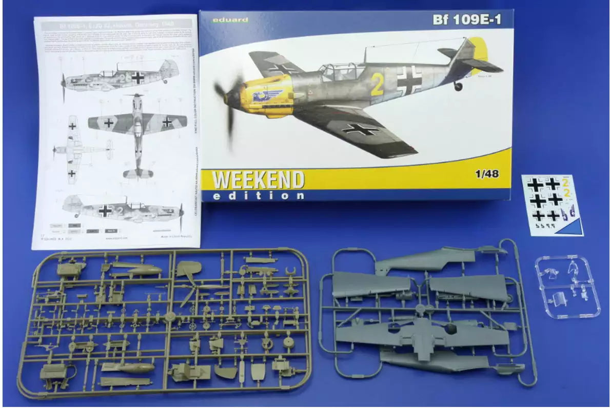 Inhalt: Eduard 84164 Messerschmitt Bf 109E-1, Weekend edition, 1:48