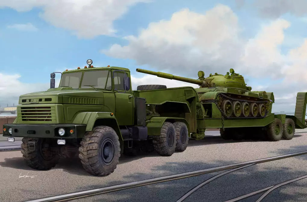 Hobby Boss 85513 Ukraine KrAZ-6446 Tractor with MAZ/ChMZAP-5247G semitrailer, 1:35
