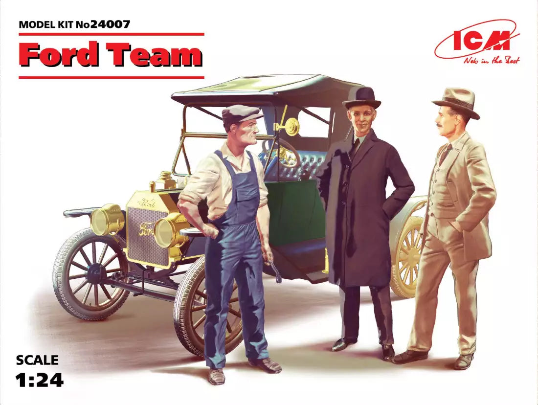 ICM 24007 Henry Ford-Team with Model T 1913 Roadster, 1:24