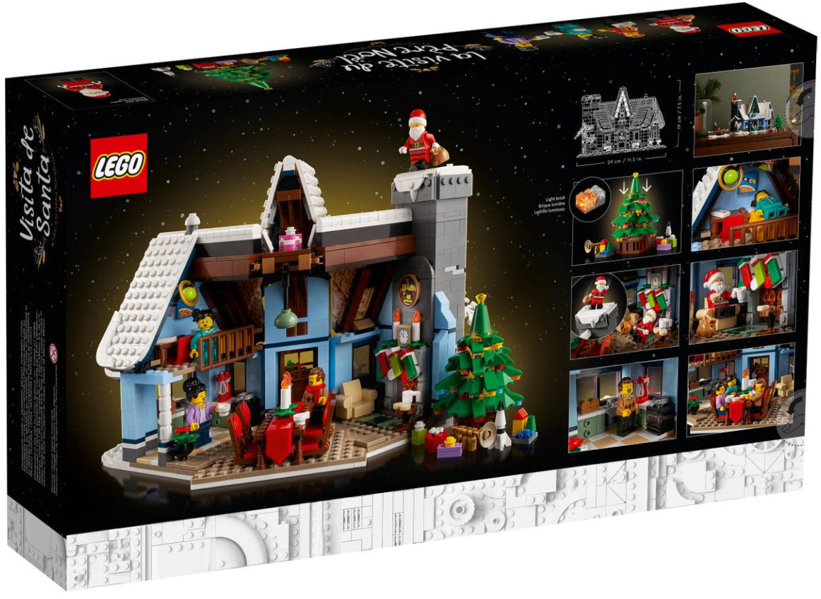 Box Rückansicht: LEGO Icons 10293 Besuch des Weihnachtsmanns