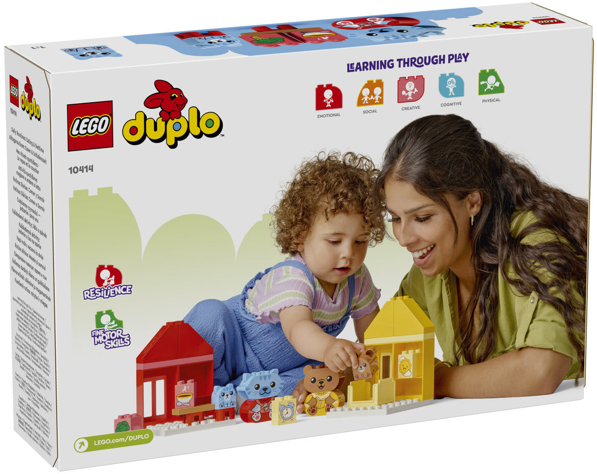 Box Rückseite: LEGO DUPLO 10414 Alltagsroutinen: Essen & Schlafenszeit