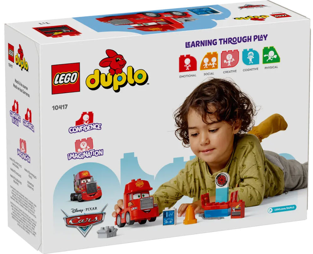 Box Rückansicht: LEGO DUPLO Cars 10417 Mack beim Rennen