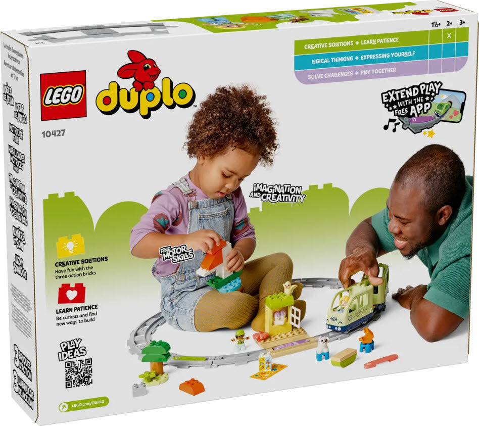 Box Rückseite: LEGO DUPLO 10427 Interaktive Abenteuer-Eisenbahn