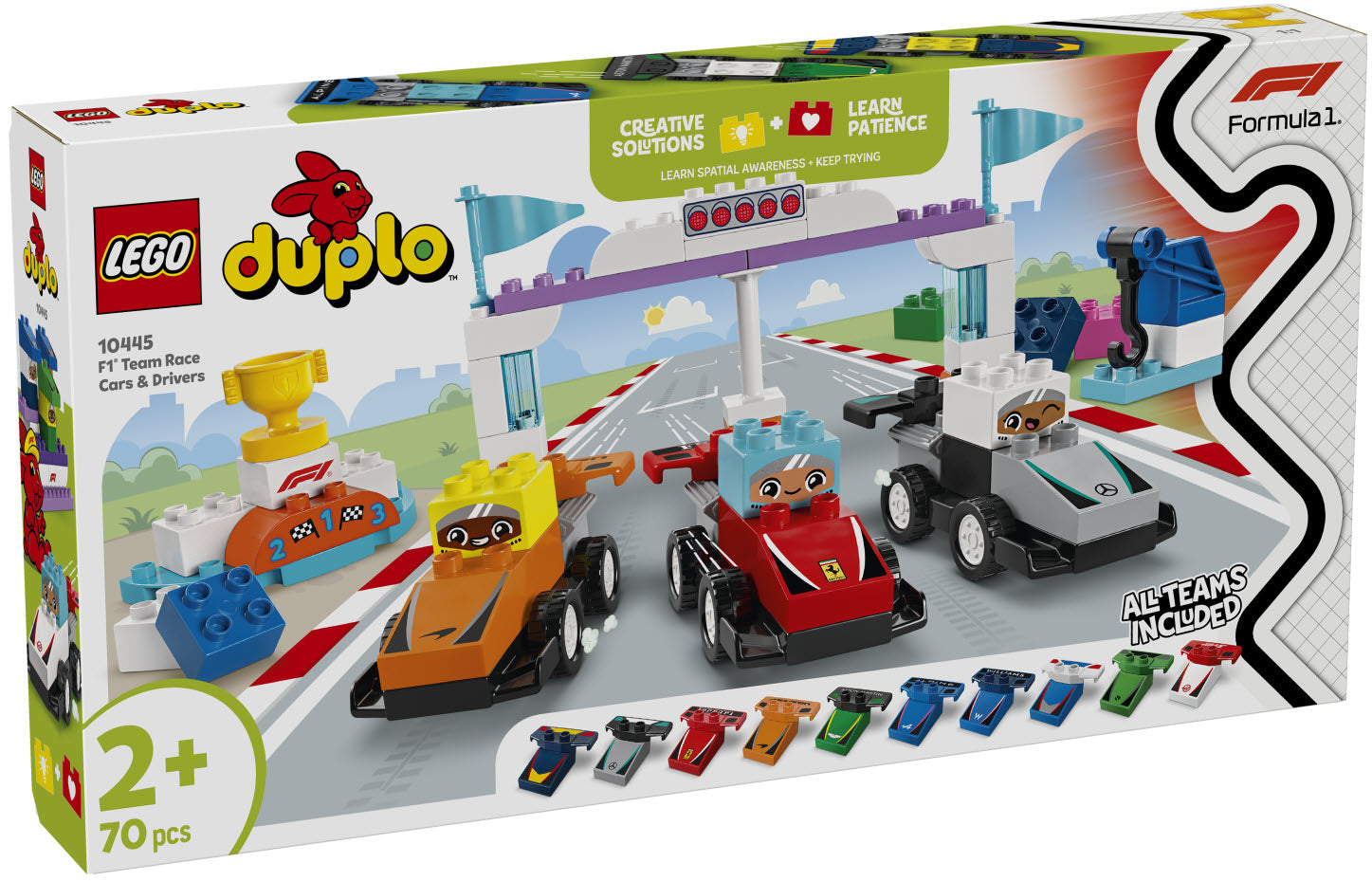 LEGO DUPLO 10445 F1 Team Rennautos mit Rennfahrern