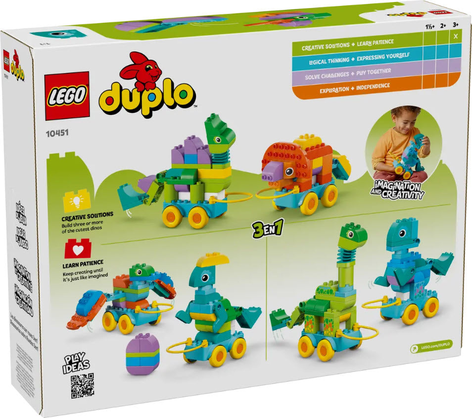 Box Rückseite: LEGO DUPLO 10451 Dinos auf Rädern 3-in-1-Set