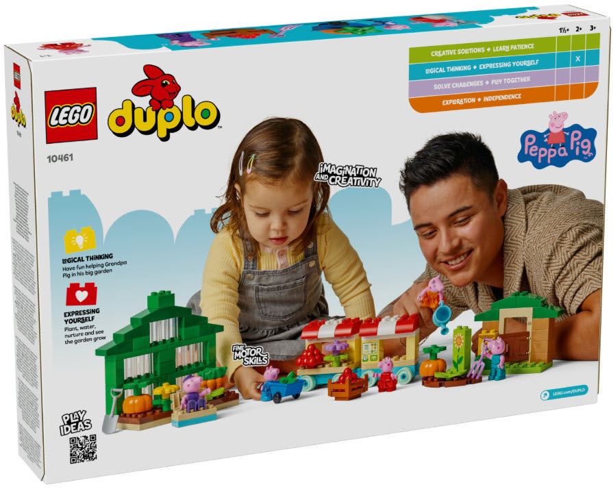 Box Rückseite: LEGO DUPLO 10461 Opas Garten und Gewächshaus
