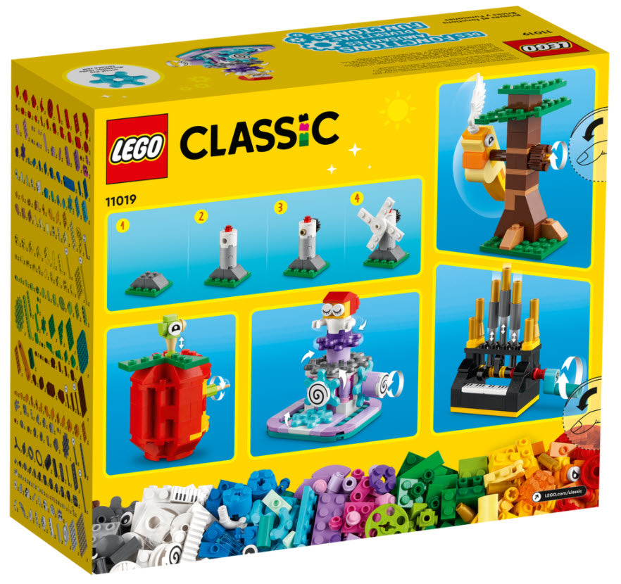 Box Rückansicht: LEGO Classic 11019 Bausteine und Funktionen