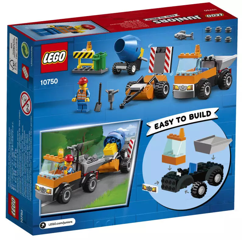 Box Rückansicht: LEGO Junior 10750 Straßenbau-Laster