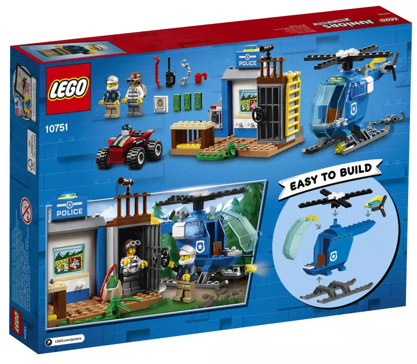 Box Rückansicht: LEGO Junior 10751 Gebirgspolizei auf Verfolgungsjagd